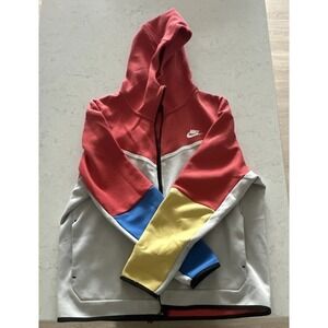 Nike Men's Multicolor Tech Fleece Full Zip Hoodie – Size Large
